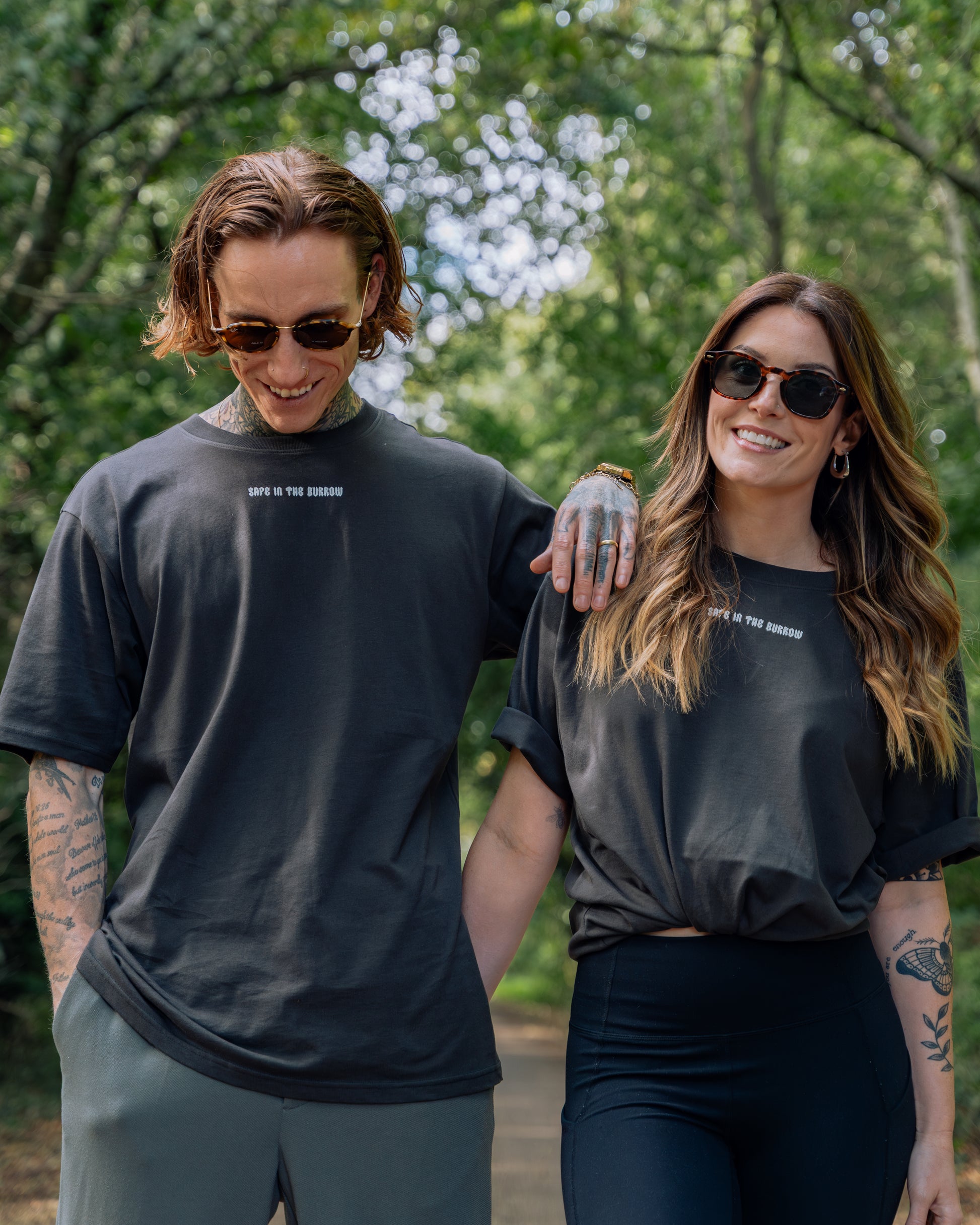 SITB Oversized Unisex T-Shirt Charcoal Grey & White