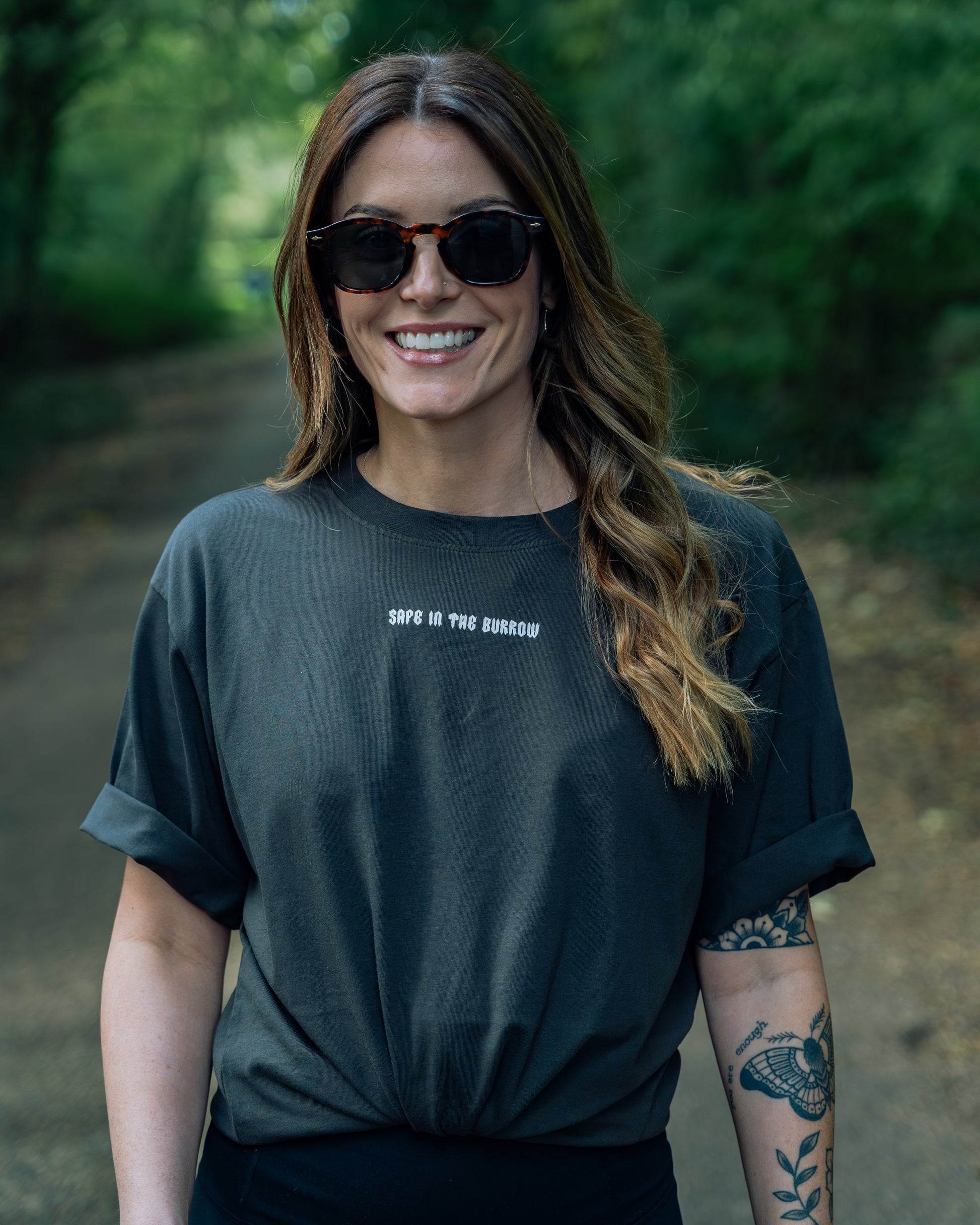 SITB Oversized Unisex T-Shirt Charcoal Grey & White