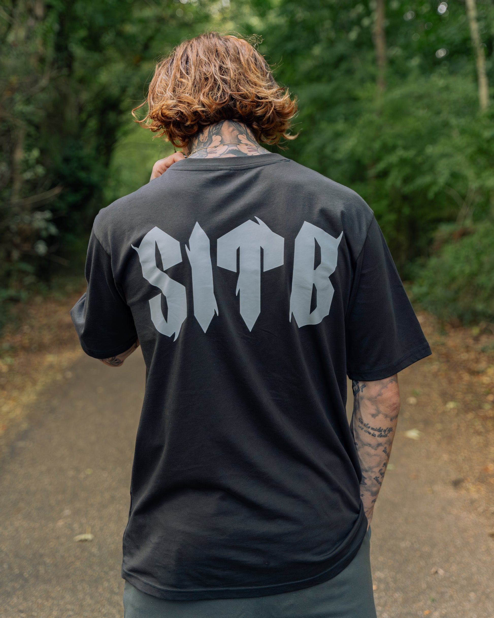 SITB Oversized Unisex T-Shirt Charcoal Grey & White