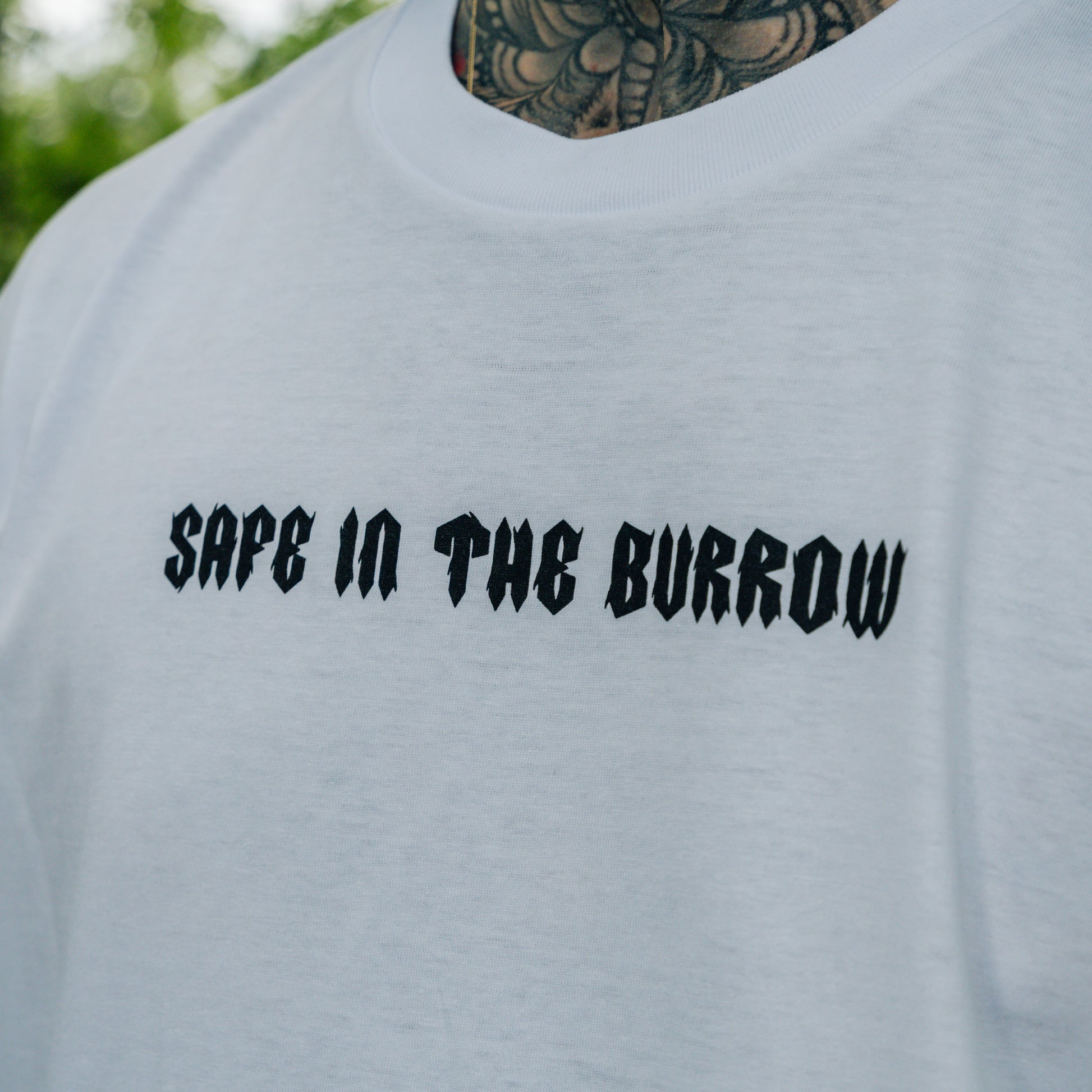 Safe In The Burrow Oversized Unisex T-Shirt - White & Pink | 100% Cotton
