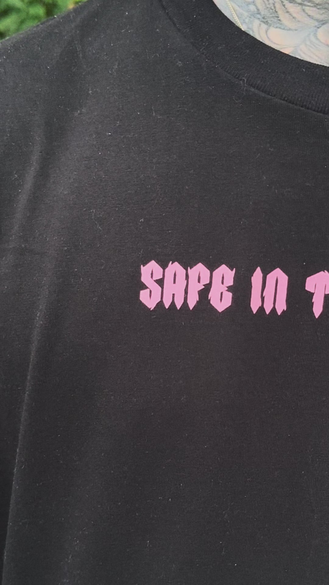 Safe In The Burrow Oversized Unisex T-Shirt - Black & Pink | 100% Cotton